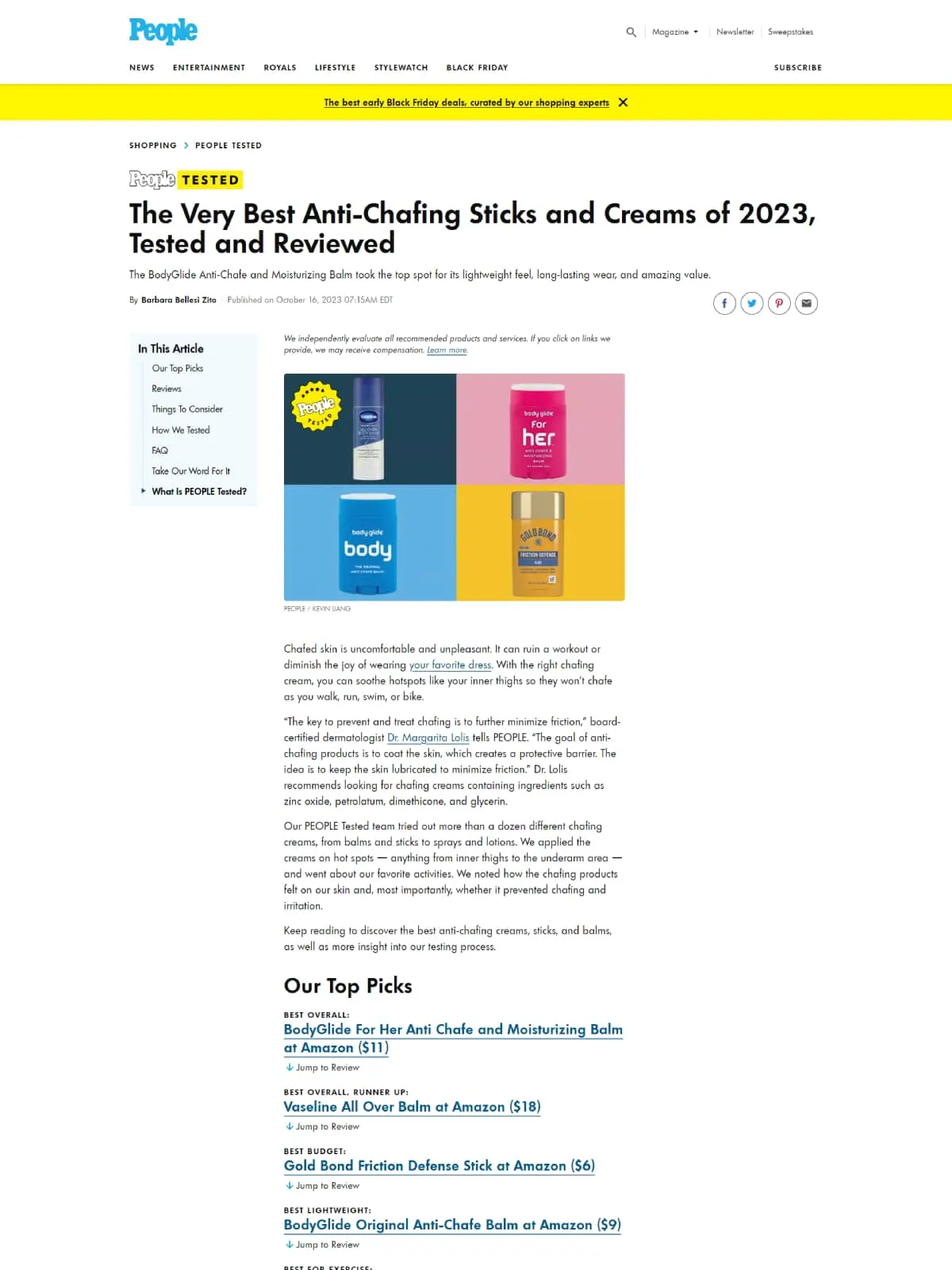 People Tested article: The Very Best Anti-Chafing Sticks and Creams of 2023