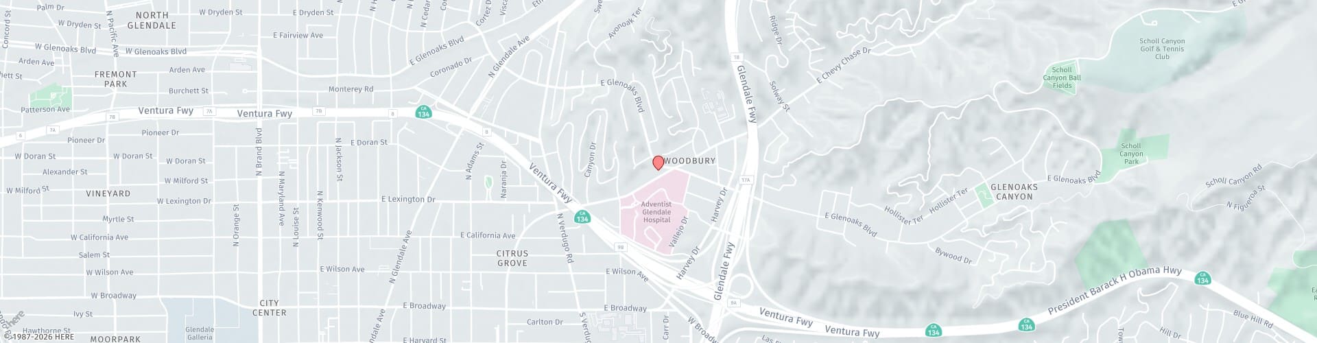 Location Map: 1577 East Chevy Chase Dr. Glendale, CA 91206