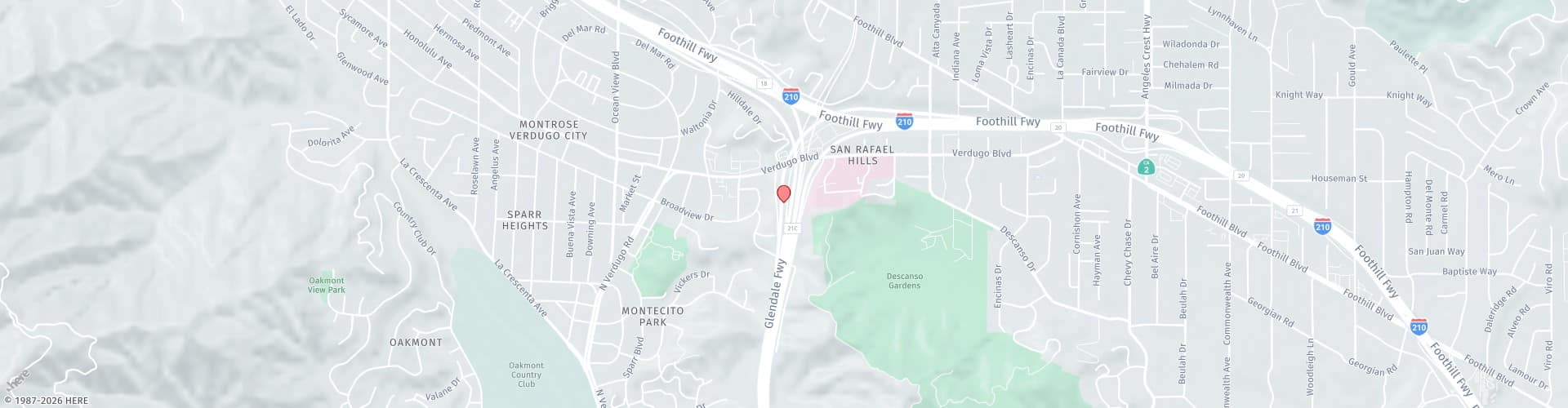 Location Map: 1818 Verdugo Blvd. Glendale - Verdugo Hills, CA 91208