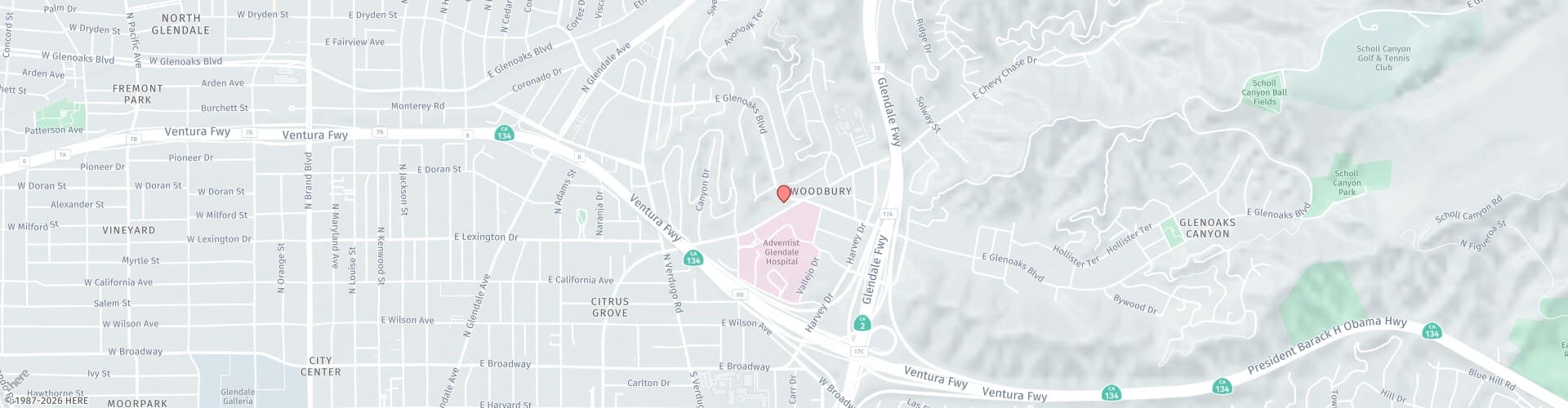 Location Map: 1577 East Chevy Chase Dr. Glendale, CA 91206