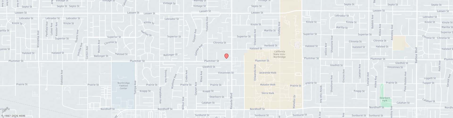 Location Map: 9535 Reseda Blvd. Northridge, CA 91324